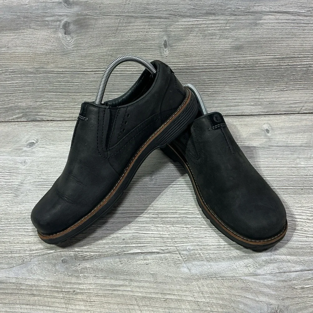 Merrell Realm Moc Shoes Mens 8 Slip On Round Toe Comfort Low Top J42149 Black